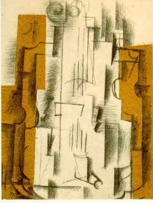 Oil still Painting - Still Life with a Violin   autumn 1912 by Braque, Georges