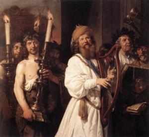 Oil bray, jan de Painting - David Playing the Harp  1670 by Bray, Jan de