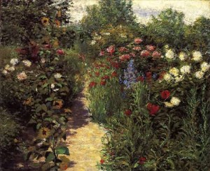 Oil giverny Painting - Garden at Giverny 1887 by Breck, John Leslie