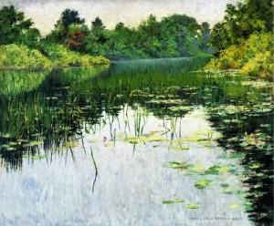 Oil breck, john leslie Painting - Grey Day on the Charles 1894 by Breck, John Leslie
