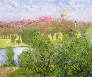 Oil Painting - The Gilded Dome Spring 1893 1894 by Breck, John Leslie