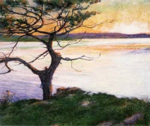 Oil breck, john leslie Painting - View Across Ipswich Bay Near Cambridge Beach 1894 by Breck, John Leslie