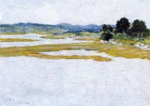Oil breck, john leslie Painting - Wetlands 1894 by Breck, John Leslie