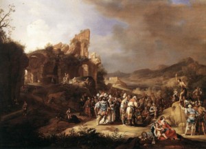 Oil Painting - The Preaching of St John the Baptist  1634 by Breenbergh,Bartholomeus
