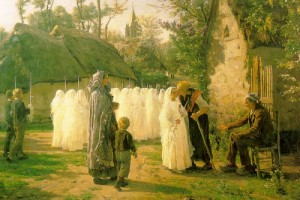 Oil Painting - The Communicants (The First Communion), 1884 by Breton, Jules