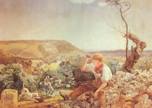 Oil Painting - The Stonebreaker, 1858 by Brett, John Edward