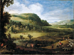 Oil landscape Painting - An Extensive Landscape by Bril, Paul