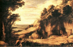 Oil Painting - Pan and Syrinx  c. 1620 by Bril, Paul