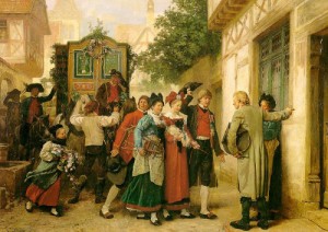 Oil Painting - Wedding Procession, 1873 by Brion, Gustave