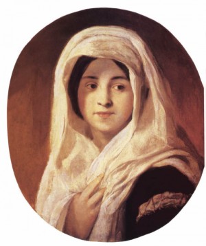 Photograph - Portrait of a Woman with Veil 1846-50 by Brocky, Karoly