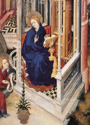 Oil Painting - The Annunciation (detail)  1393-99 by Broederlam, Melchoir
