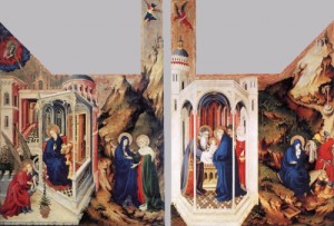 Oil Painting - The Dijon Altarpiece  1393-99 by Broederlam, Melchoir