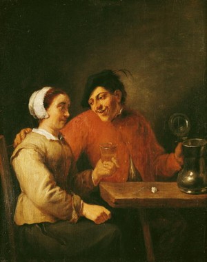 Oil Painting - Drinkers by Brouwer, Adriaen