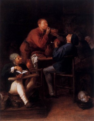 Oil Painting - Peasants of Moerdyck 1628-30 by Brouwer, Adriaen