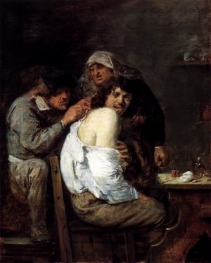 Oil Painting - The Back Operation 1635-36 by Brouwer, Adriaen