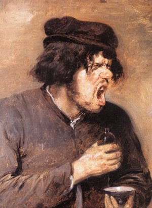 Oil Painting - The Bitter Draught   c. 1635 by Brouwer, Adriaen