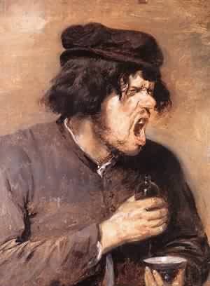 Oil brouwer, adriaen Painting - The Bitter Draught C1635 by Brouwer, Adriaen