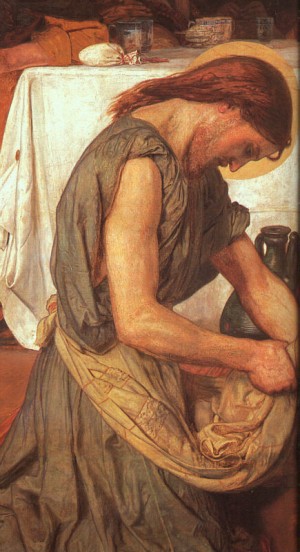 Oil Painting - Christ Washing Peter's Feet, detail of Christ, 1848-49 by Brown, Ford Madox