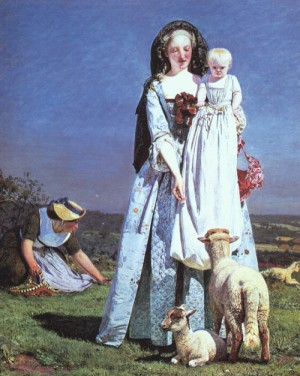 Oil Painting - The Pretty Baa-Lambs, detail, 1852 by Brown, Ford Madox