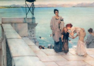 Oil alma-tadema, sir lawrence Painting - A kiss by Alma-Tadema, Sir Lawrence