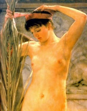 Oil alma-tadema, sir lawrence Painting - A sculptors model detail by Alma-Tadema, Sir Lawrence