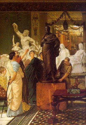  Photograph - A Sculpture Gallery 1867 by Alma-Tadema, Sir Lawrence