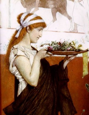 Oil alma-tadema, sir lawrence Painting - A Votive Offering by Alma-Tadema, Sir Lawrence