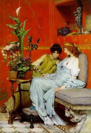 Oil alma-tadema, sir lawrence Painting - Confidences by Alma-Tadema, Sir Lawrence