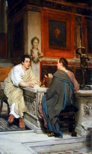 Oil alma-tadema, sir lawrence Painting - Discussion by Alma-Tadema, Sir Lawrence