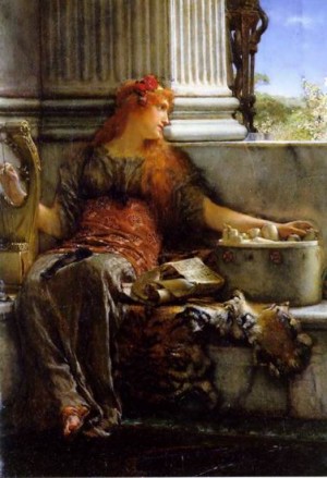 Oil alma-tadema, sir lawrence Painting - Poetry by Alma-Tadema, Sir Lawrence