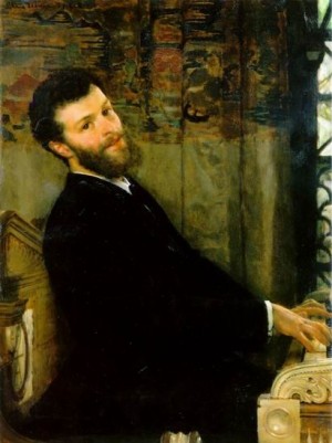Oil the Painting - Portrait of the singer George Henschel by Alma-Tadema, Sir Lawrence