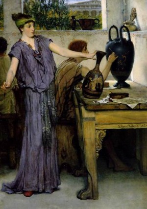 Oil painting Painting - Pottery painting by Alma-Tadema, Sir Lawrence