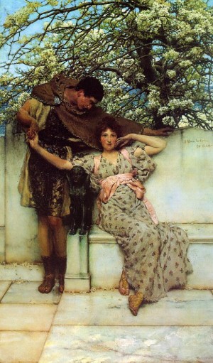 Oil alma-tadema, sir lawrence Painting - Promise of Spring 1890 by Alma-Tadema, Sir Lawrence