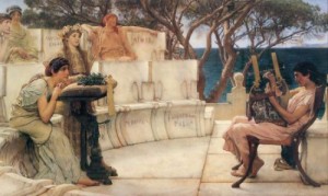 Oil alma-tadema, sir lawrence Painting - Sappho and Alcaeus by Alma-Tadema, Sir Lawrence