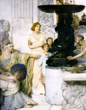 Oil the Painting - The Sculpture Gallery detail by Alma-Tadema, Sir Lawrence