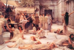 Oil the Painting - The Women of Amphissa by Alma-Tadema, Sir Lawrence