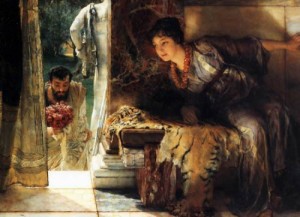 Oil alma-tadema, sir lawrence Painting - Welcome Footsteps by Alma-Tadema, Sir Lawrence