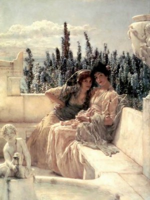 Oil alma-tadema, sir lawrence Painting - Whispering noon by Alma-Tadema, Sir Lawrence