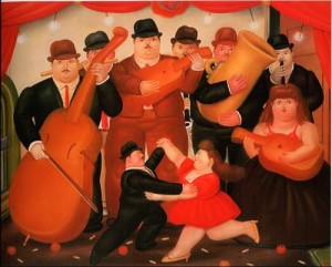 Oil botero,fernando Painting - Ball in Colombia by Botero,Fernando