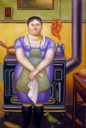 Oil botero,fernando Painting - BT-02 Botero Woman by Botero,Fernando