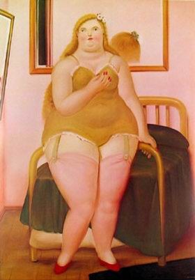 Oil botero,fernando Painting - Cama by Botero,Fernando