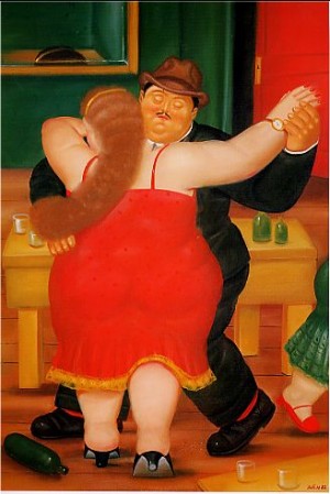 Oil botero,fernando Painting - Dancers 1982 by Botero,Fernando