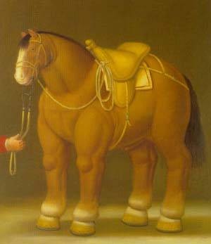 Oil botero,fernando Painting - Horse 1992 by Botero,Fernando
