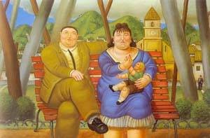 Oil botero,fernando Painting - In the park 1996 by Botero,Fernando