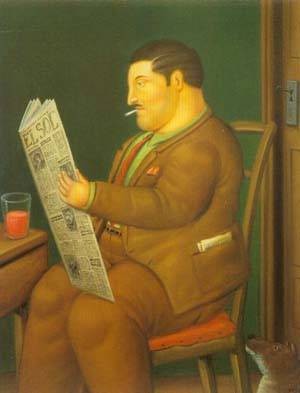  Photograph - Man reading a paper 1996 by Botero,Fernando