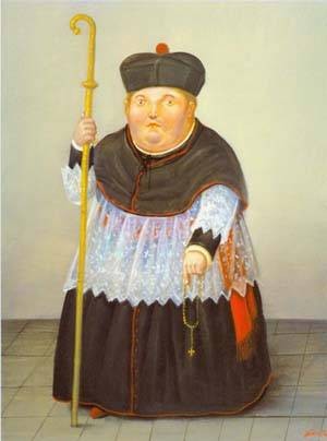 Oil botero,fernando Painting - Monsignor 1996 by Botero,Fernando