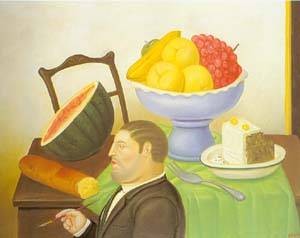Oil Painting - Painter of still life 1994 by Botero,Fernando