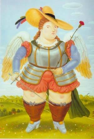 Oil botero,fernando Painting - Saint michael archangel 1986 by Botero,Fernando
