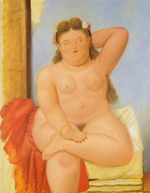 Oil woman Painting - Seated woman 1989 by Botero,Fernando