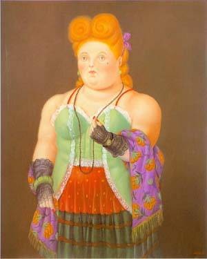 Oil botero,fernando Painting - Society lady 1994 by Botero,Fernando